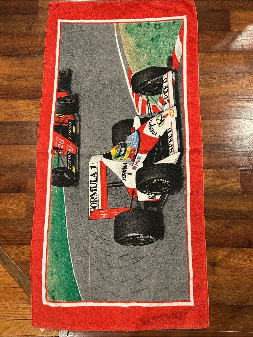Vintage Formula One Beach Towel 90’s Ayrton Senna